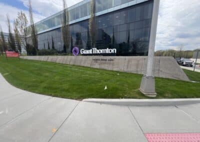 power washing on a commercial building